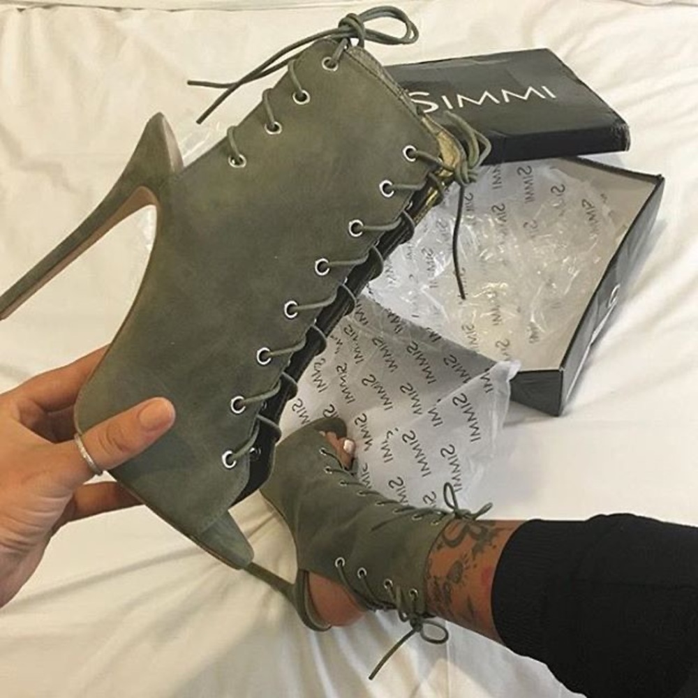Simmi BLACK Lace-Up Heels